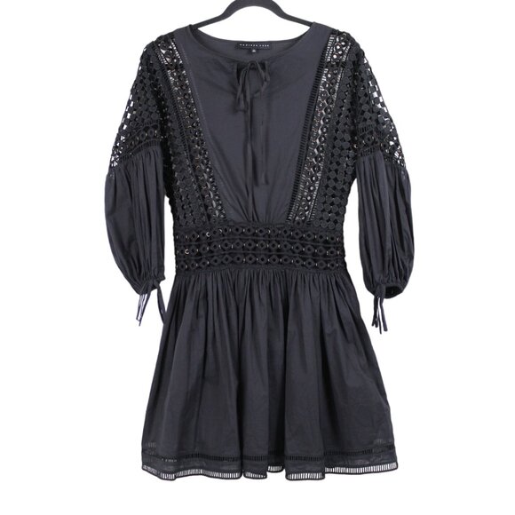 Endless Rose Black Crochet Lace Mini Dress - Picture 1 of 16